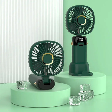 Portable Hand Fan With Digital Screen ( Free Delivery + Cash On Delivery )
