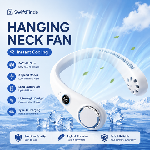 Portable Summer Air Cooling Neck Fan. (Free Delivery + Cash On Delivery)